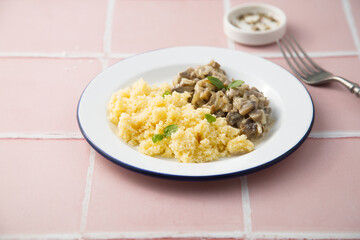 Beef Stroganoff with couscous