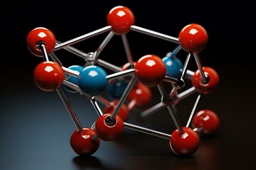 3D model of momelotinib molecule. Generative AI