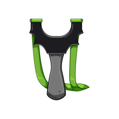 shot slingshot cartoon. sling catapult, aim fun, rubber target shot slingshot sign. isolated symbol vector illustration