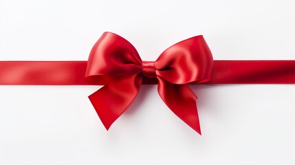 Red bow isolated on white background