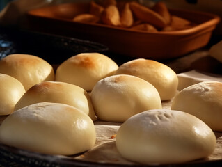 Boiled or steamed pockets of dough filled with various ingredients. 