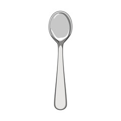 silver tea spoon cartoon. metal view, food steel, black table silver tea spoon sign. isolated symbol vector illustration