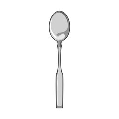 steel tea spoon cartoon. black table, table luxury, drink stainless steel tea spoon sign. isolated symbol vector illustration
