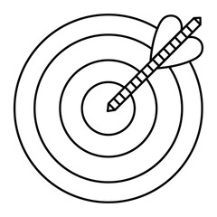 Minimalist target vector, recessed icon, sure shot, hit the goal