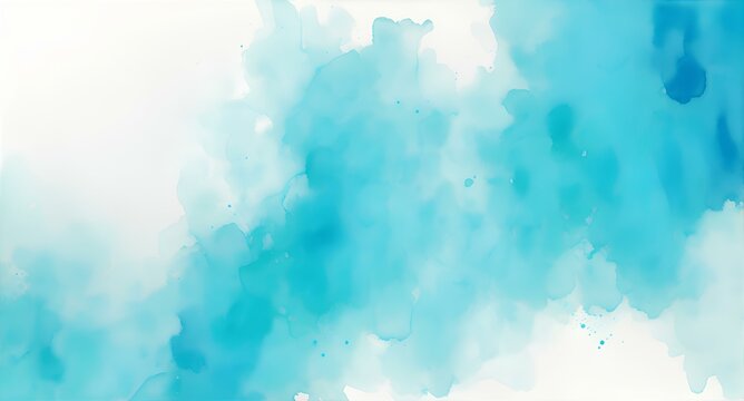 Elegant Cyan Abstract Watercolor Background, Colorful Liquid Paint Abstract, Abstract Watercolor Texture, High Resolution