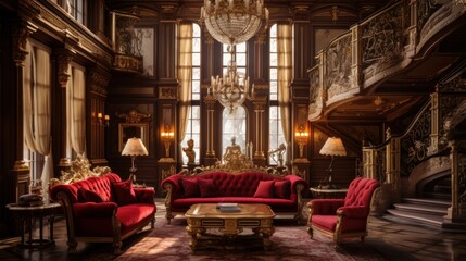Fototapeta na wymiar Opulent Elegance Unveiled- The Regal Renaissance Retreat