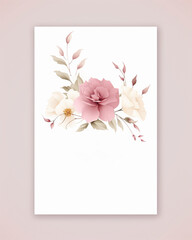 Floral style mockup with empty space for copy and a cream rose background 