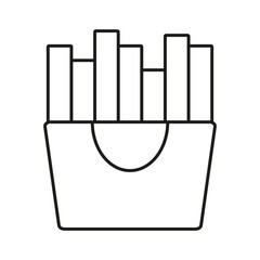 French fries icon isolated on white background. One of the most popular types of fast food