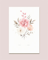 Floral style mockup with empty space for copy and a rose soft background 