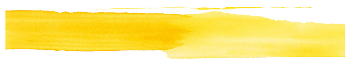 Żółty pas. Farba akwarelowa. Transparentne tło.