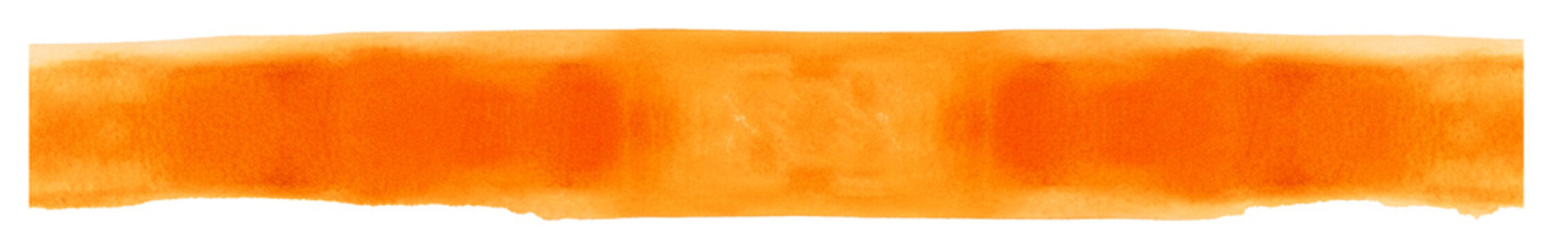 Fototapeta Pomarańczowy  pas. Farba akwarelowa. Transparentne tło.