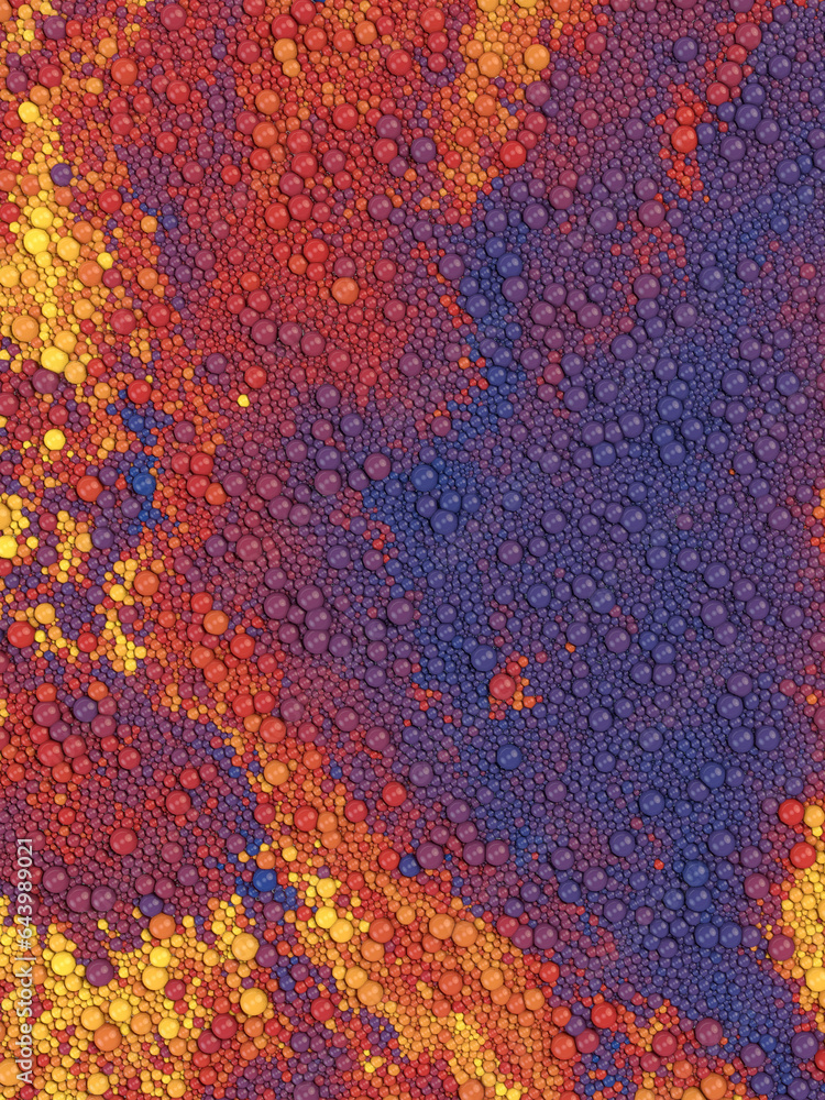 Aufkleber Streams of multicolored spherical particles. Creative design. 3d rendering digital illustration