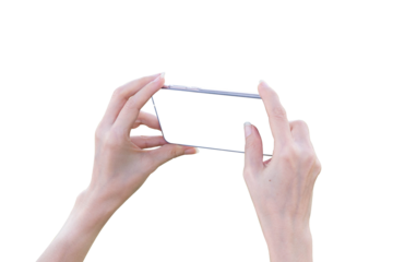 a phone in a hand on a transparent background in PNG format
