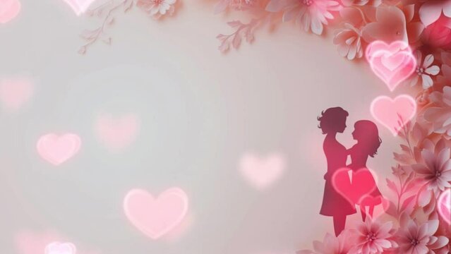 happy mother day background with romantic style and flower. seamless looping time-lapse virtual video animation background.