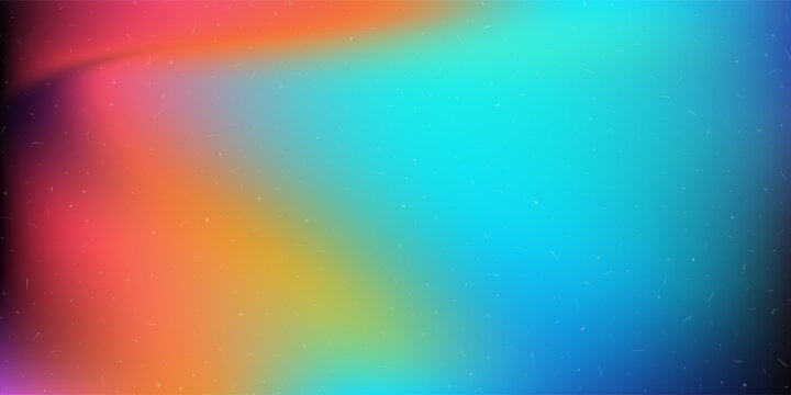 Bright background with contemporary effect. Vivid grunge gradient. Acid colors. Trendy vector illustration with noise dust texture