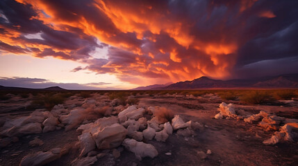  sunset over the desert, landscape photography
