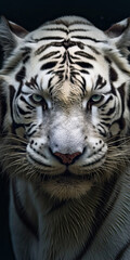 White Tiger’s Face on a Black Background