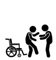 Fototapeta premium vector illustration of a person with a disability sitting in a wheelchair