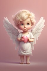 baby little angel with heart