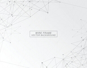 Abstract technology geometric wire frame background.