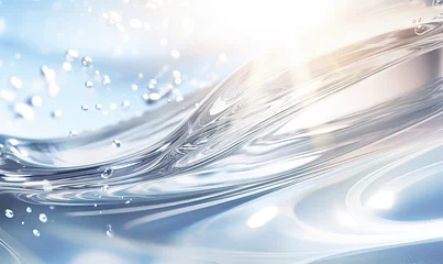 Fotobehang Translucent gel-like flowing liquid abstract background, natural organic renewal cosmetics, alternative medicine. Refreshing, cool organic skincare concept. © ShiaoHuai