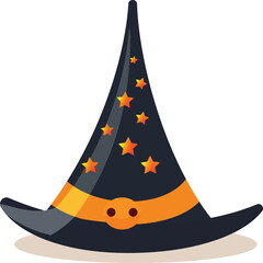 Mystical Witch Hat - Halloween Vector Illustration