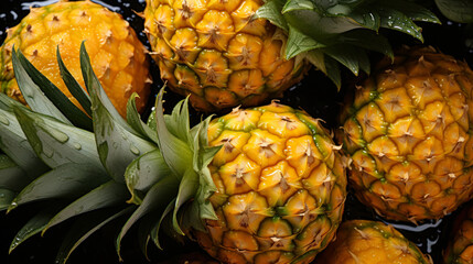 Top-View Pineapple Pile: Fresh Fruits for a Healthy Lifestyle