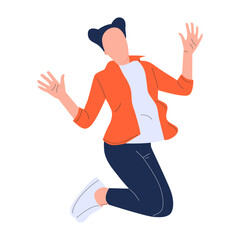 vector illustration of people jumping happily