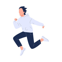 Fototapeta na wymiar vector illustration of people jumping happily