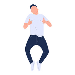 vector illustration of people jumping happily
