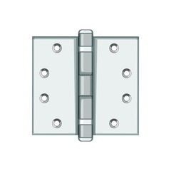 home door hinge cartoon. steel object, house silver, open construction home door hinge sign. isolated symbol vector illustration