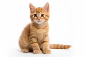 a cat standing isolated in a white background