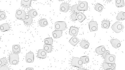 Jellyfish Cartoon Patterns_Wireframe Top View
( 3D Rendering , 3D Illustration )