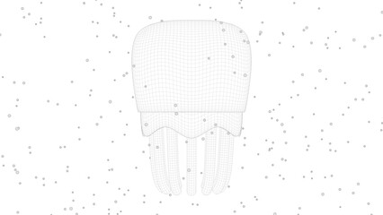 Jellyfish Cartoon_Wireframe 06
( 3D Rendering , 3D Illustration )