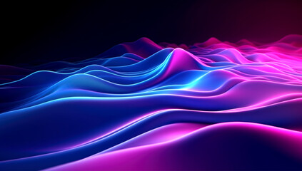 Obraz premium Colorful motion elements with neon led illumination. Abstract futuristic background. AI generated