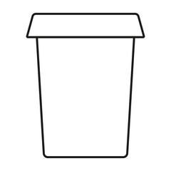 Icon with the image of a cardboard cup for drinks. Suitable for hot coffee