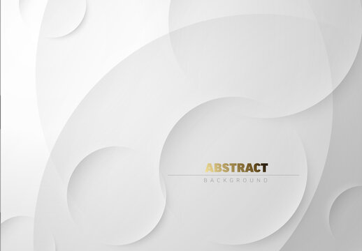 Abstract white and light gray background made from white circles with place for your text
