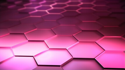 Abstract Background of hexagonal Shapes in pink Colors. Geometric 3D Wallpaper
