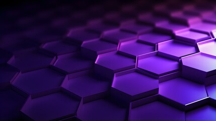 Abstract Background of hexagonal Shapes in purple Colors. Geometric 3D Wallpaper
