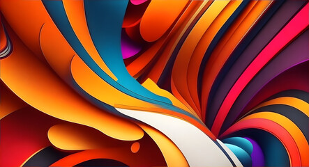 3d Colorful abstract wallpaper modern background 108. generative ai - obrazy, fototapety, plakaty