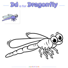 Coloring Page Dragonfly Cartoon