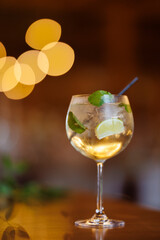 Hugo Cocktail with Prosecco and lime