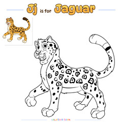 Coloring Page Jaguar Cartoon