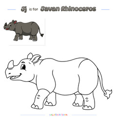 Coloring Page Javan Rhinoceros Cartoon