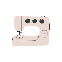 Hand draw sewing machine illustration.Tool for hand craft.