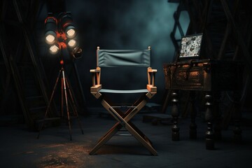 A director's chair commands authority in the heart of the studio.