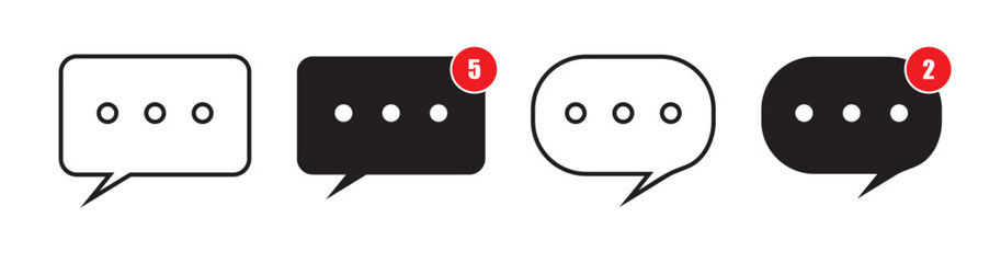 Chat Message Icon.Chat and Speech Bubble Iicons Set