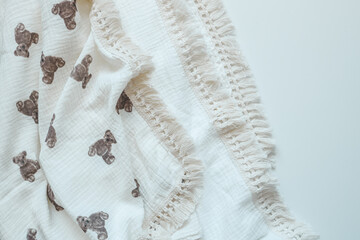 Background of muslin blankets for a newborn