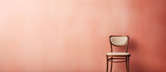 Isolated classical wooden chair on isolated pastel background Copy space