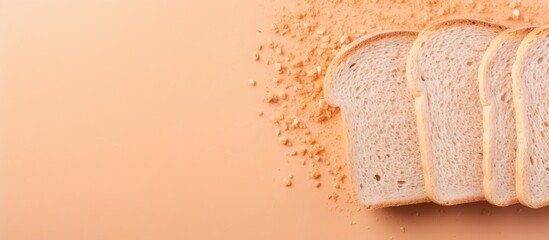 bread and bread isolated pastel background Copy space